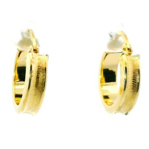 Par De Aros Argollas Modernas Oro 18k 15 Mm Diam. 1,5 Gr