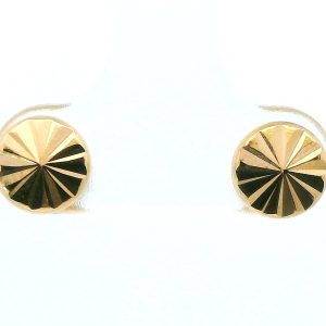 Par De Aros Circulos Facetados Oro 18k