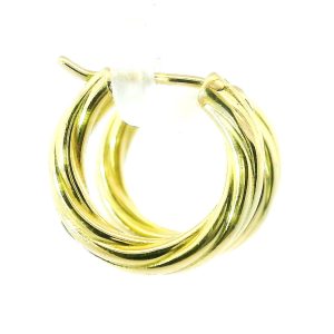 Par De Aros Argollas Roscadas Oro 18k 15 Mm Diam.