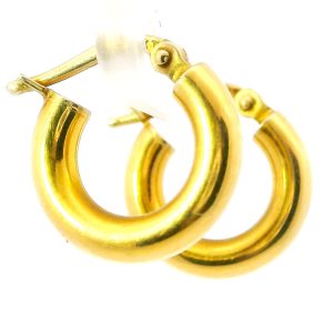Par De Aros Argollas Oro 18k 13 Mm Diametro