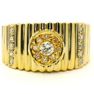 Anillo Moderno Roseta Oro 18k Brillantes