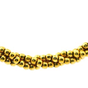 Gargantilla Moderna Oro 18k 3 Lineas Bolitas Retorcida