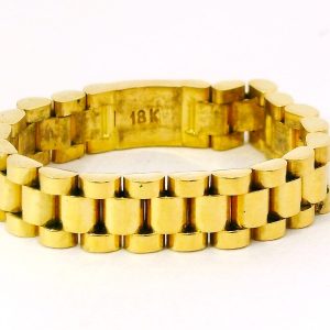 Anillo Moderno Diseño Rolex Oro 18k Macizo