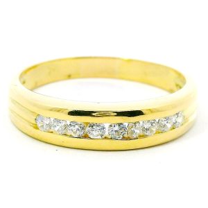 Anillo Moderno Medio Sinfin Oro 18k Cubics