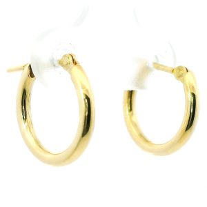 Par De Aros Argollas Oro 18k 1,3 Mm Diametro