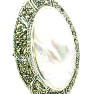 Anillo Marquiz Enorme Plata 925 Marquesitas Nacar