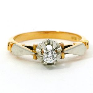 Anillo Solitario Compromiso Oro 18k Platino 950 Brillante