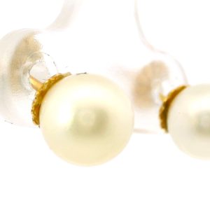 Par De Aros Perla 7 Mm Oro 18k
