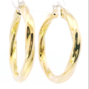 Par De Aros Argollas Roscadas 33 Mm Oro 18k