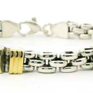 Pulsera Plata 925 Estilo Panter Combinada