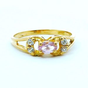 Anillo Moderno Rosa De Francia Oro 18k Cubic