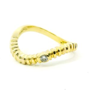 Anillo Moderno Diseño Zig Zag Oro 18k Cubic