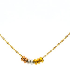 Collar Conjunto Oro 18k 40 Cm 7 Donas