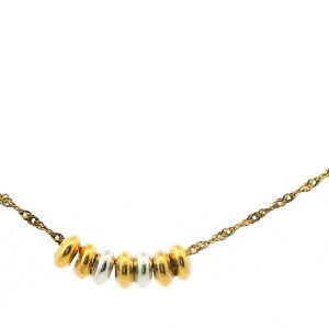 Collar Oro 18k 40 Cm 7 Donas Combinadas